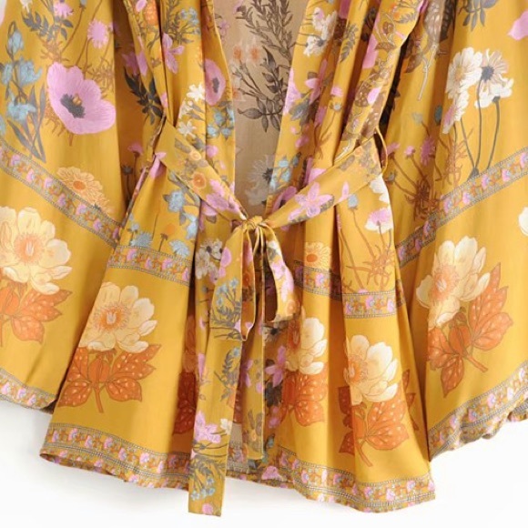 SOLD OUT Festival Floral Boho Kimono Coverup Robe - Picture 8 of 8